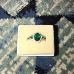 Emerald Ring with halo